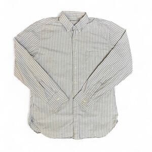 J. Crew white/ blue/ grey striped button down long sleeve shirt Sz Medium